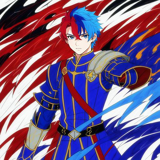 Illustration of Alear (male) (fire emblem), fire emblem in the style of Akahi242