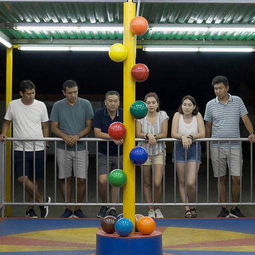 Carnival Booth with Yellow Pole Spectators