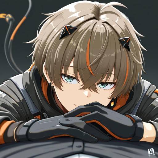 Illustration of Alban knox, nijisanji in the style of Automatic giraffe