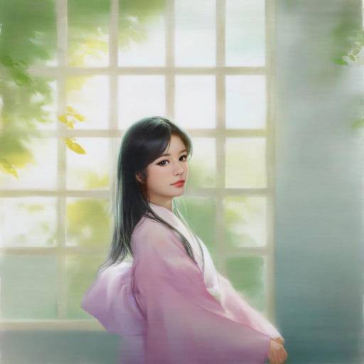 Young Woman in Traditional Kimono by Window