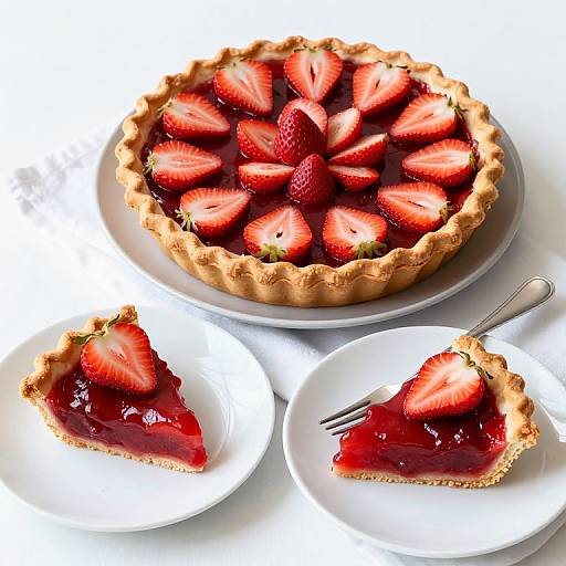 Strawberry Pie with Floral Arrangement