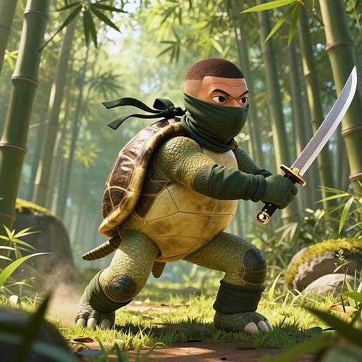 Mbappe as Turtle Ninja Warrior