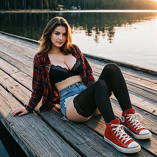 Casual Teen Fashion by the Lakeside