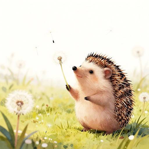 Joyful Hedgehog in Sunlit Meadow