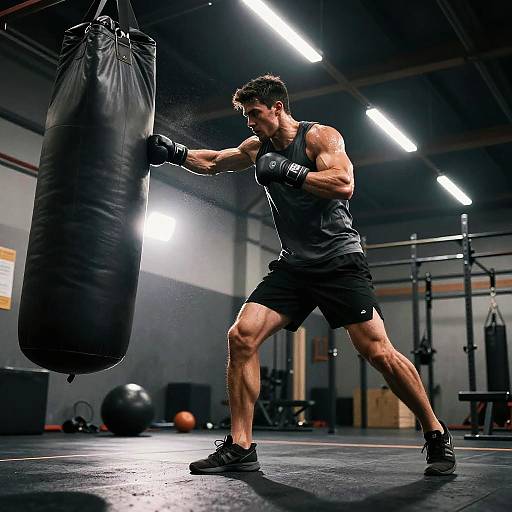 Intense Crossfit Trainer in Industrial Gym