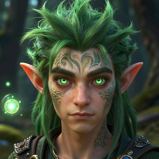 Intricate Lutin Portrait in Enchanted Forest