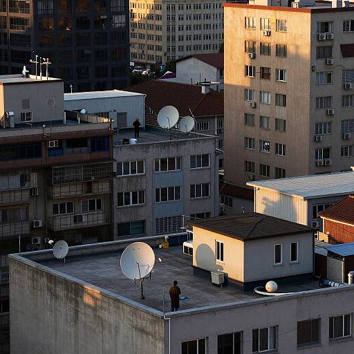 Urban Rooftop Realism at Sunset