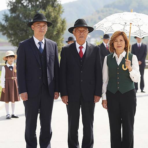 Outdoor Portrait of Stylish Group