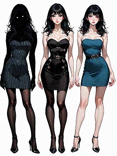 Stylish Woman in Strapless Mini Dresses