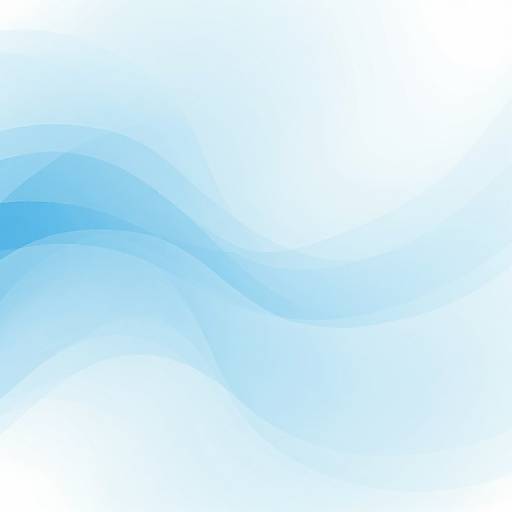 Abstract digital artwork featuring gentle, curved gradients of blue on a white background, creating a soft, flowing wave effect.