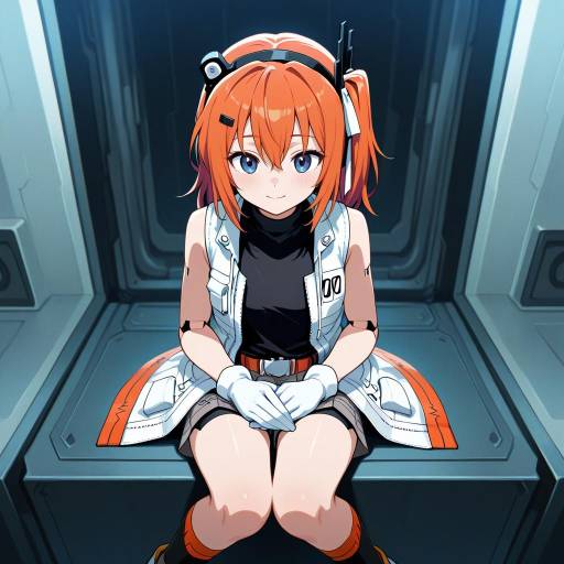 Futuristic Anime Android Character Concept