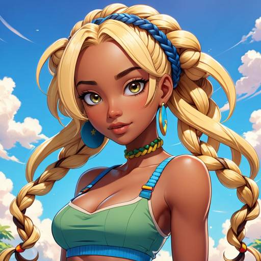 Sassy Rastafarian Pin-Up Art Style