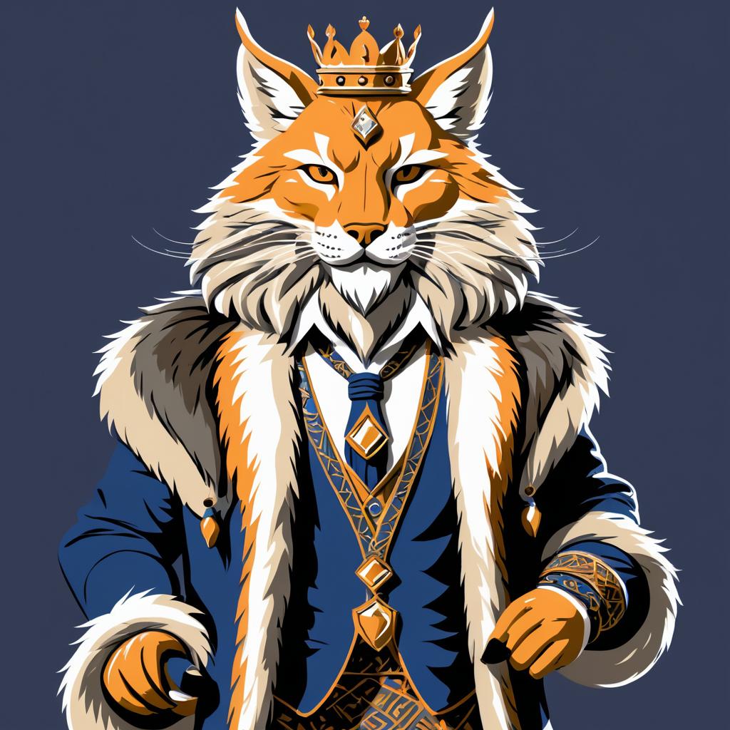 Regal Lynx King in Stylish Attire