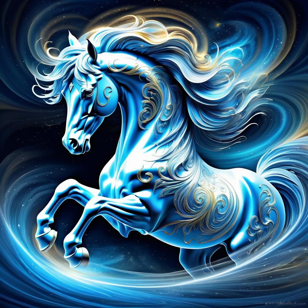 Majestic Surreal Horse in Ethereal Energy