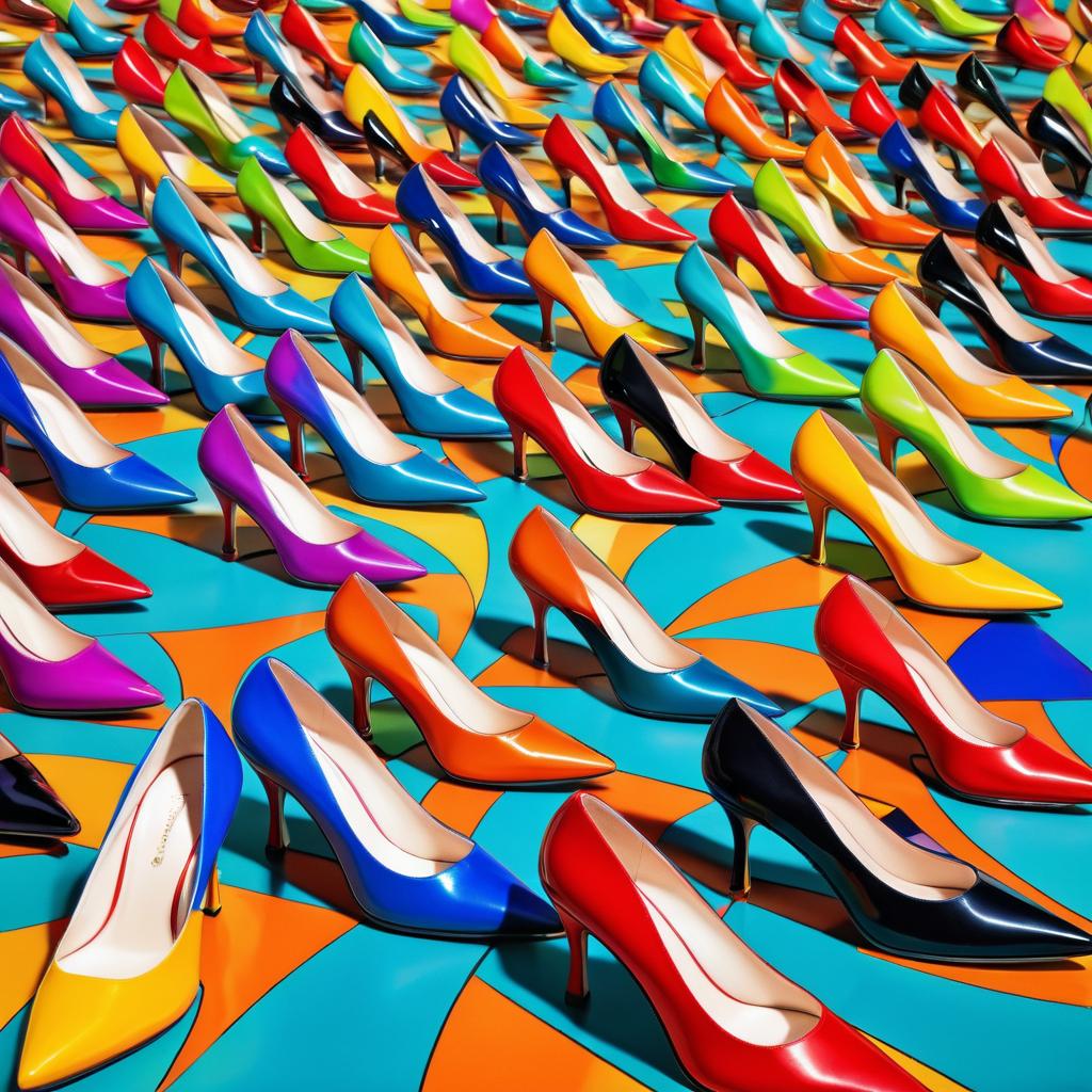 Surreal Kaleidoscopic High Heel Shoes