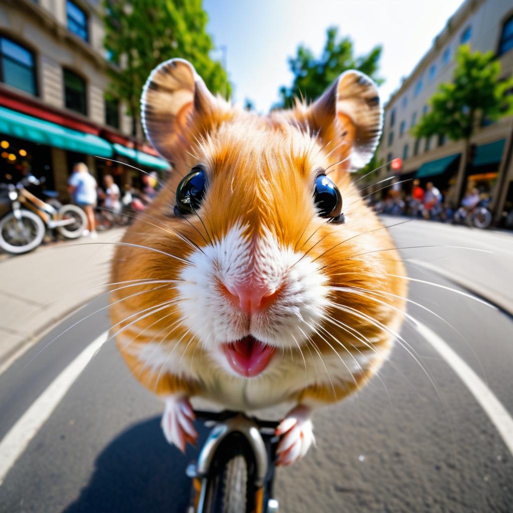 Goofy Hamster with Fisheye Lens Distortion