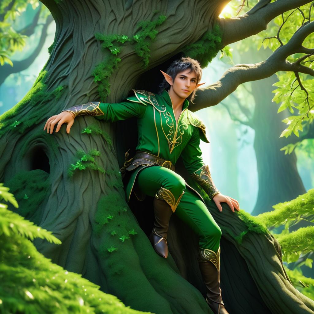 Magical Elf Emerges from Ancient Tree