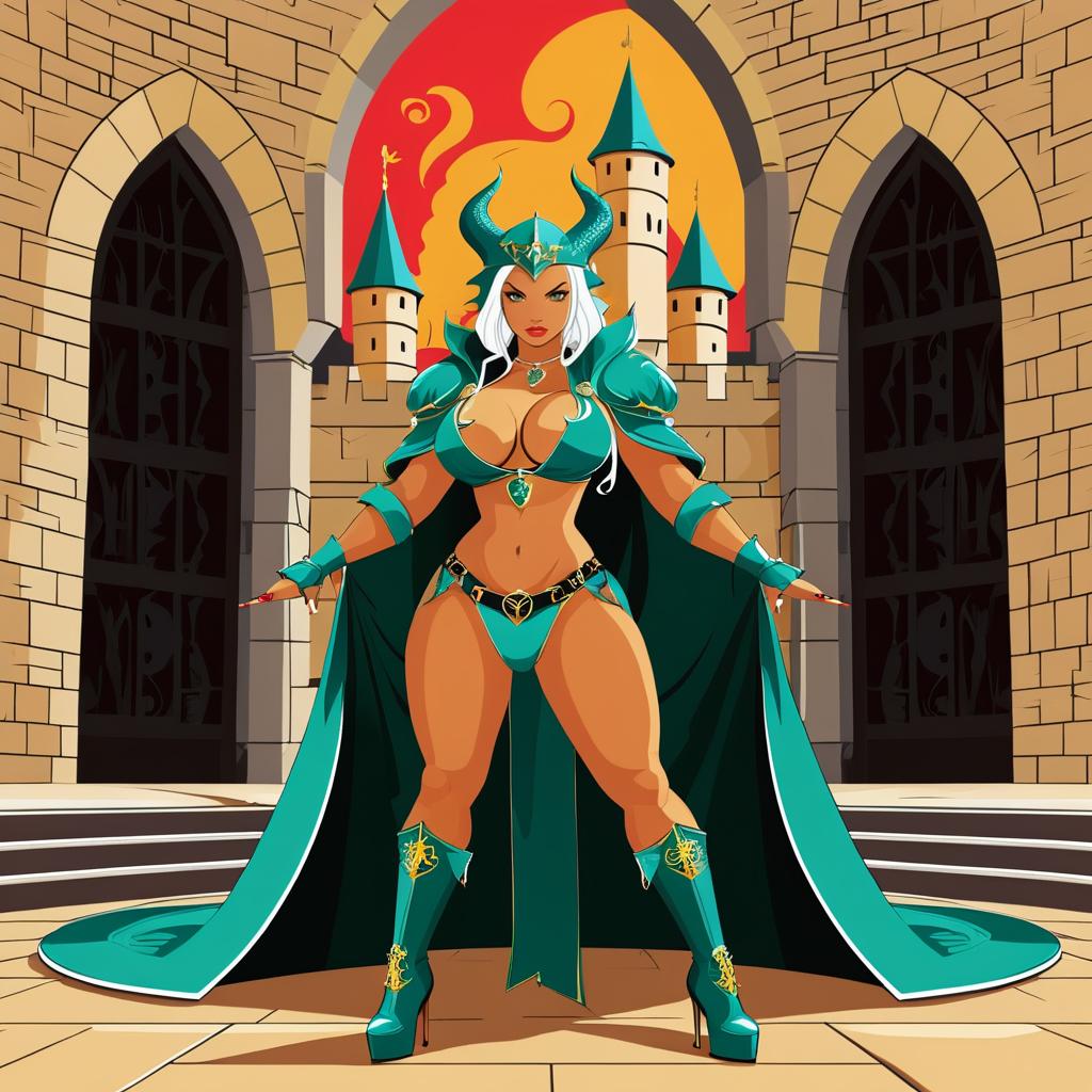 Fierce Hip-Hop Dragon Lady in Castle