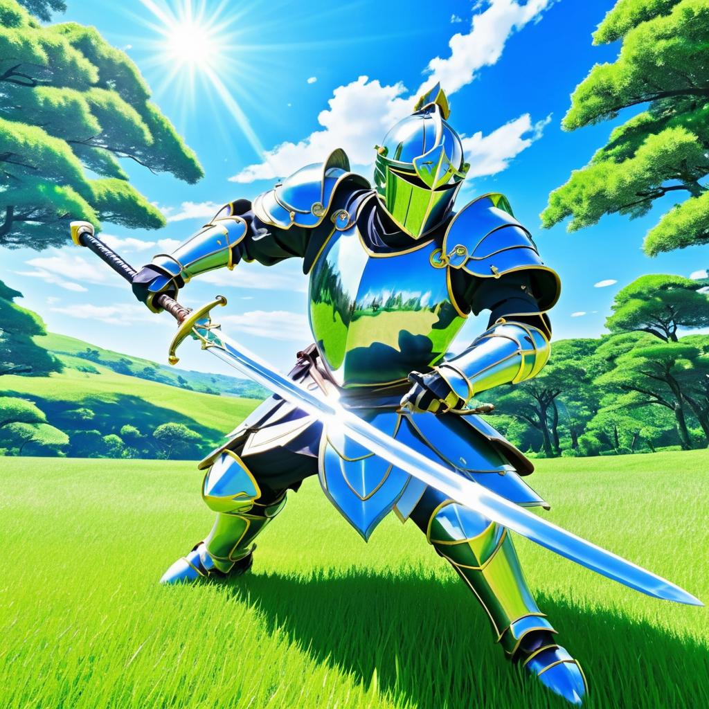 Heroic Knight's Charge in Anime Style