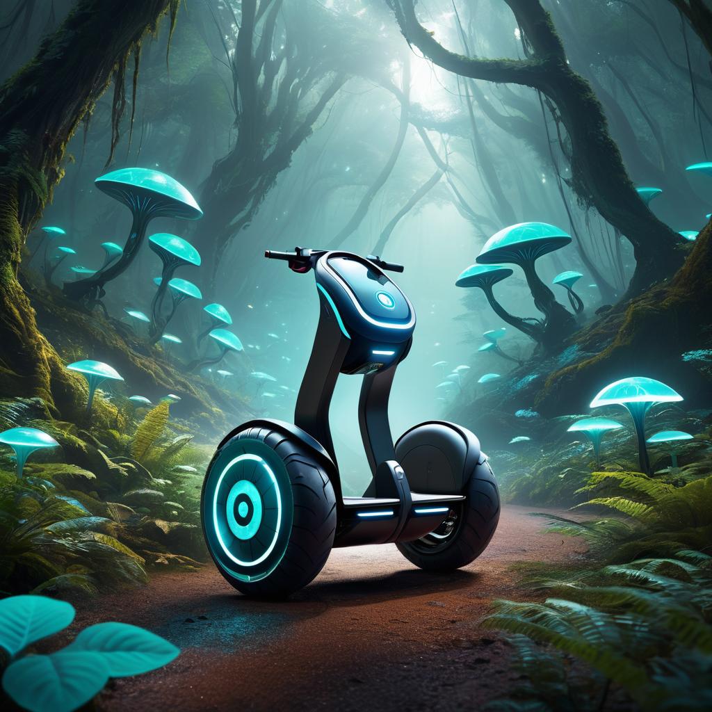 Alien Segway in an Ethereal Forest