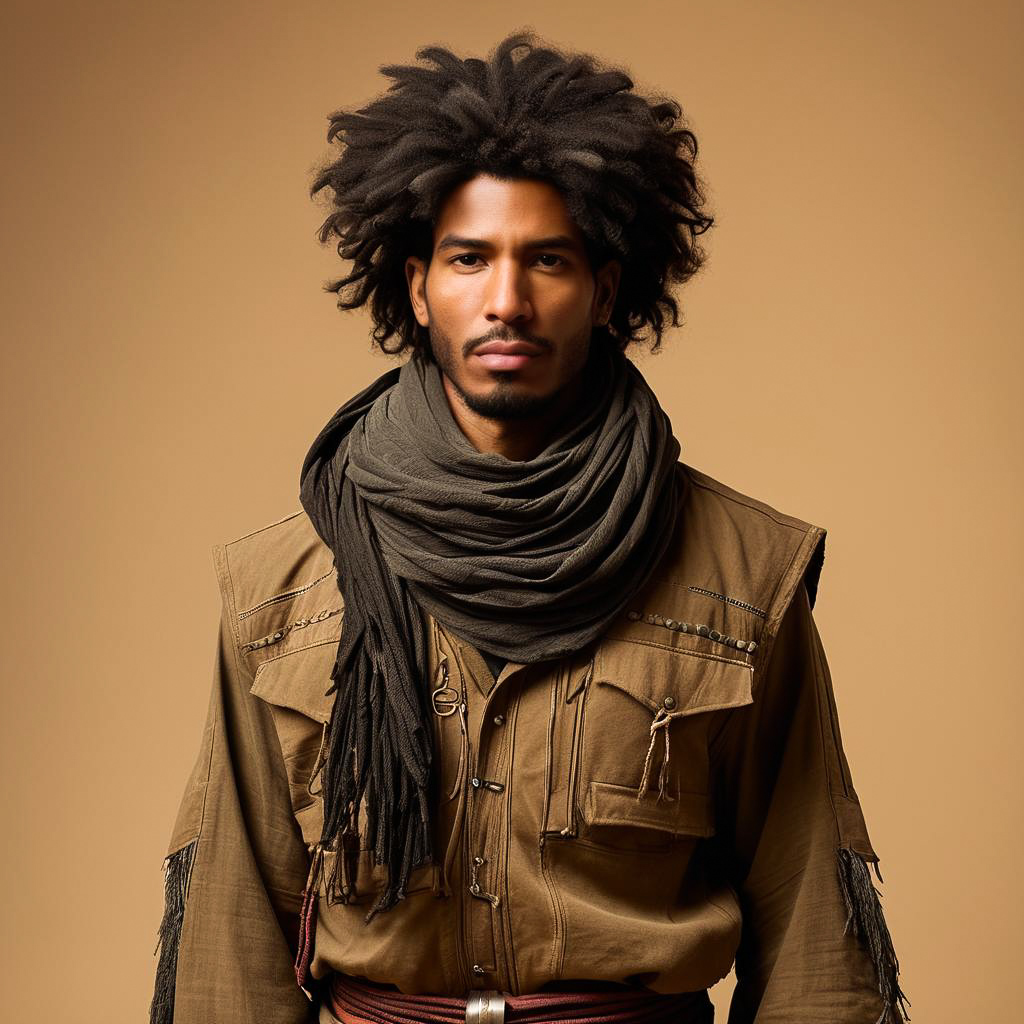 Determined Tuareg Traveler Portrait