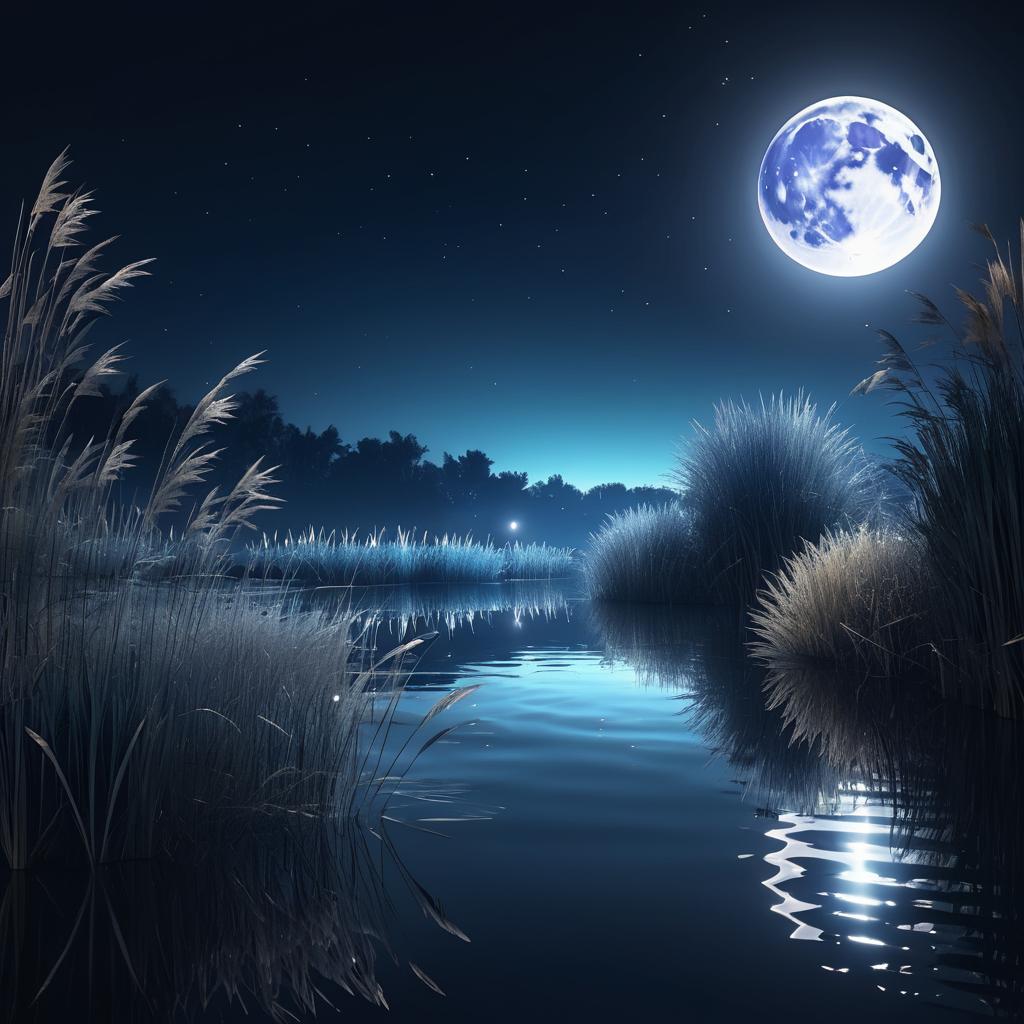 Moonlit Riverside: A Tranquil Escape