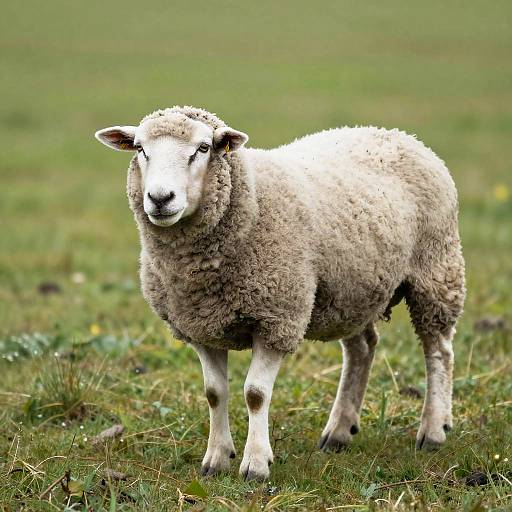 Realistic Sheep Walking in Green