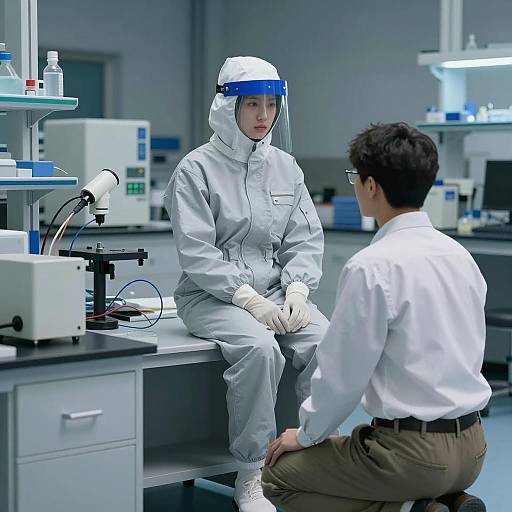 Laboratory Interaction with Cool Blue Lighting