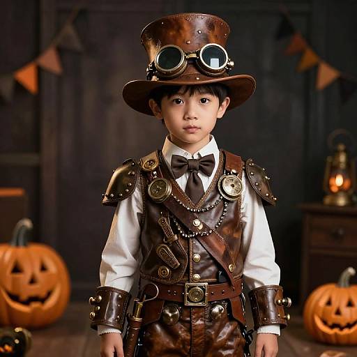 Steampunk Boy in Halloween Costume