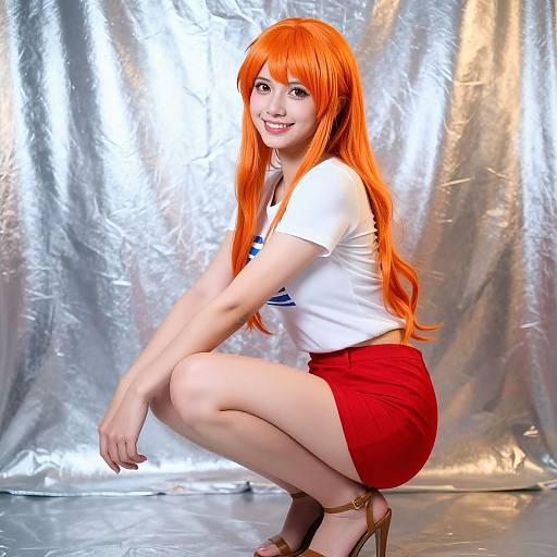 Realistic Portrait of Nami in Festive Mood