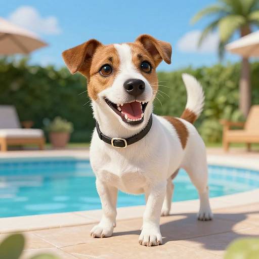 Laughing Jack Russell Poolside Fun