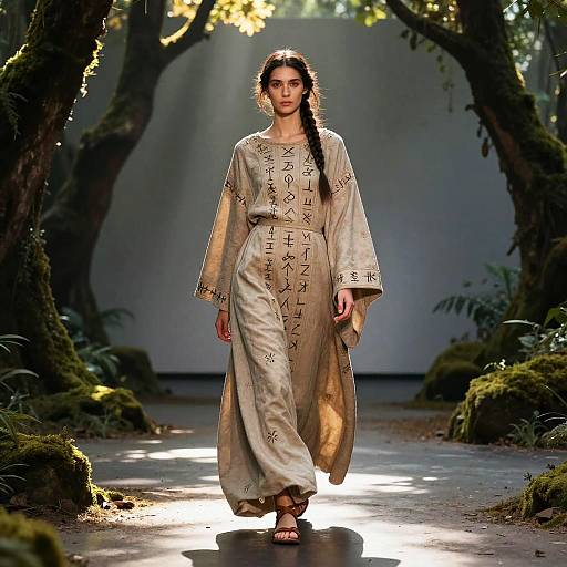 Mystical Forest Priestess Runway Elegance