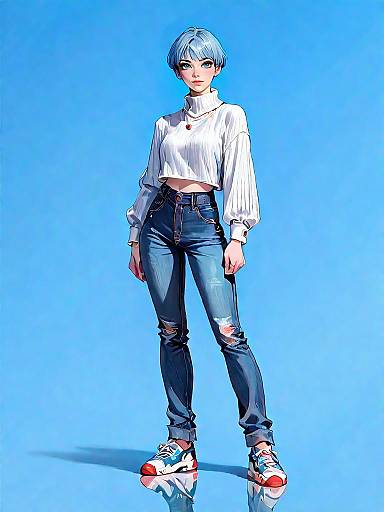 Stylish Young Woman in Casual Sportswear