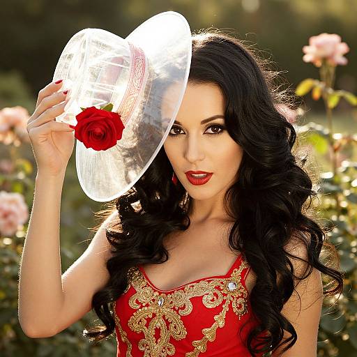 Glamorous Woman in Garden Glow