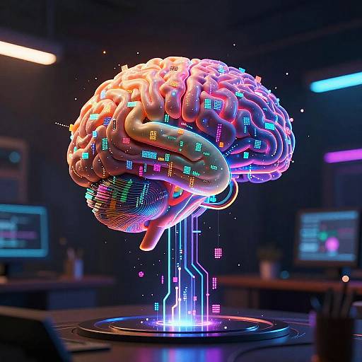 Futuristic AI Brain Cybernetic Art