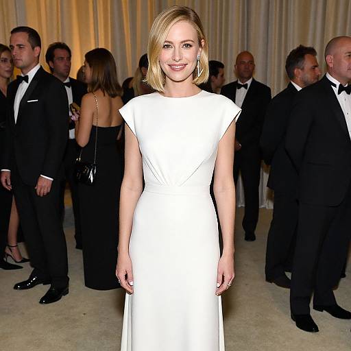 Elegant Blonde Woman at Formal Event