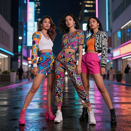 Dynamic Urban Fashion at Night