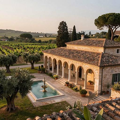 Roman Villa Estate in Golden Hour