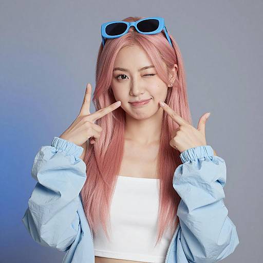 Playful Portrait of Asian Woman