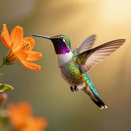 Iridescent Hummingbird at Golden Hour