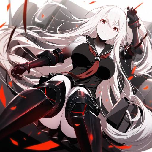 Illustration of Aircraft carrier oni, kantai collection in the style of Shiina excel