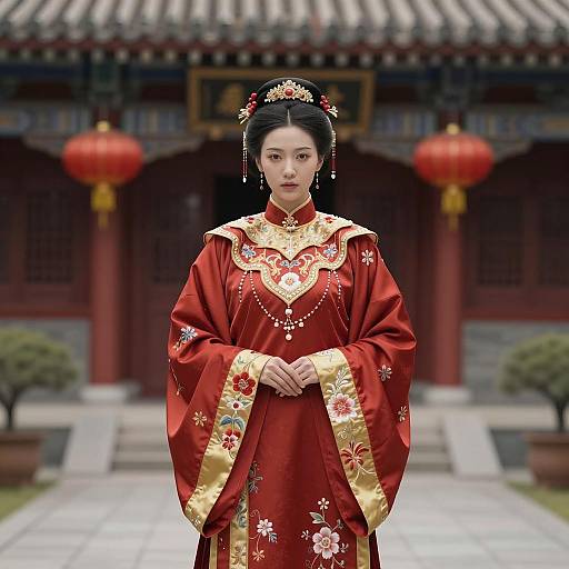 Photorealistic Asian Woman in Traditional Attire