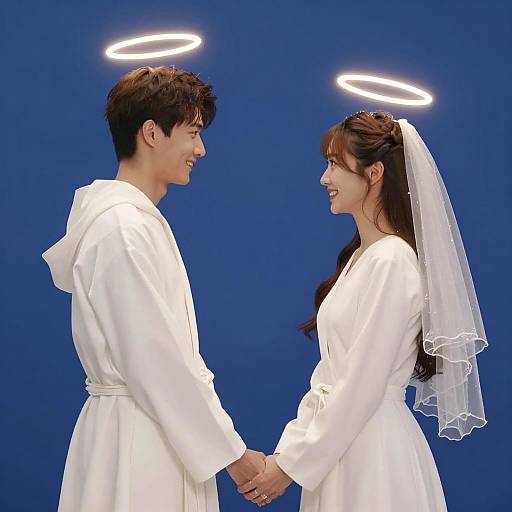 Divine Connection: Serene Figures in Harmony