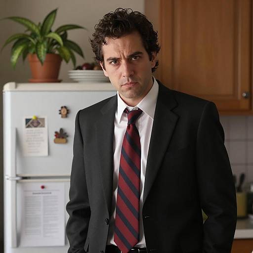 Dramatic Portrait in a Modern Kitchen