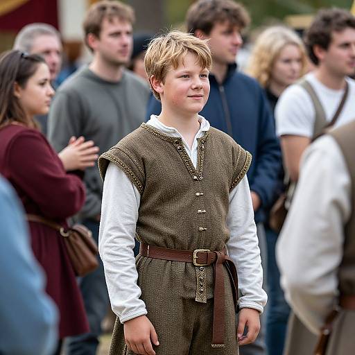 Boy in Medieval Costume at Renaissance Faire