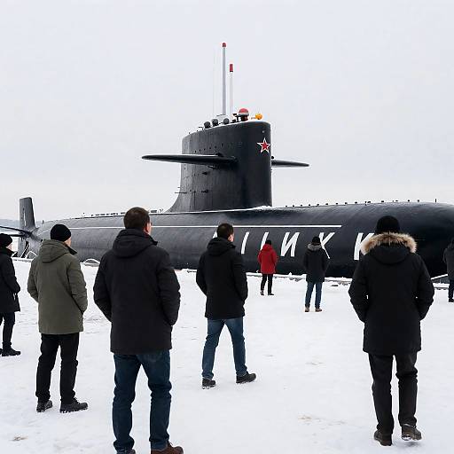 Winter Scene with Soviet Submarine