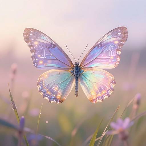 Mystical Cybernetic Butterfly Sunrise
