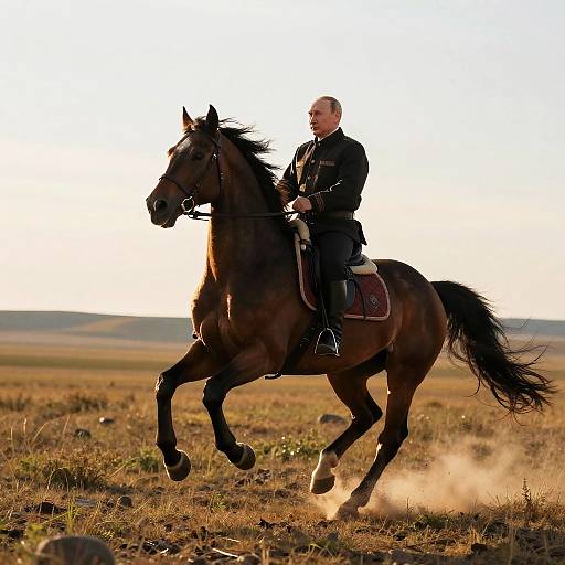 Putin Galloping on Majestic Steed