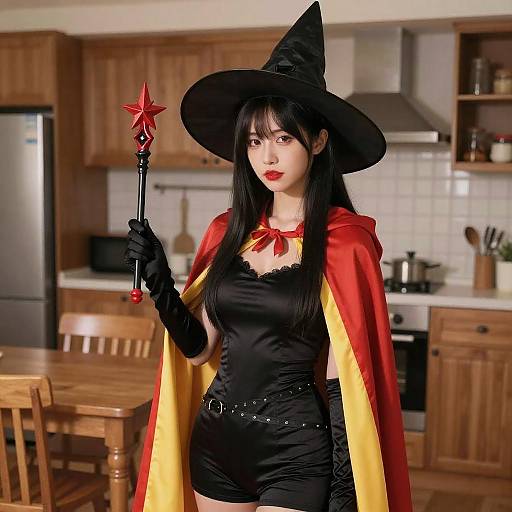 Young Woman in Witch Costume Photo