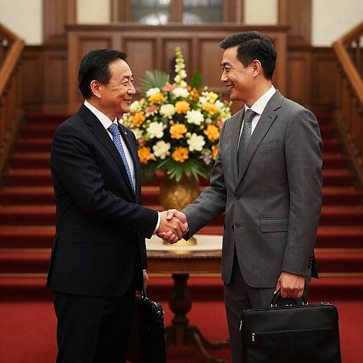 Business Partners Shaking Hands in Elegance